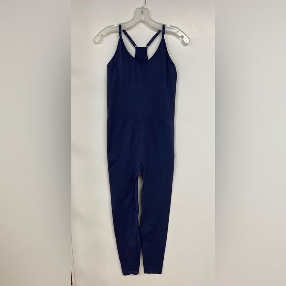 Pink Active Navy Blue Seamless Workout Onesie Bodysuit Jumpsuit Size M NWT - Picture 1 of 12